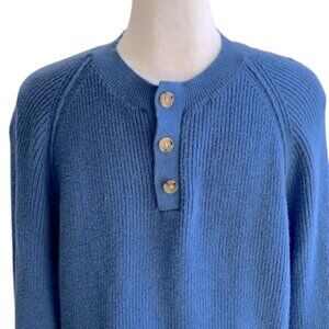 Lucky Brand Men's Cloud Soft Henley Sweater, Color Blue, M